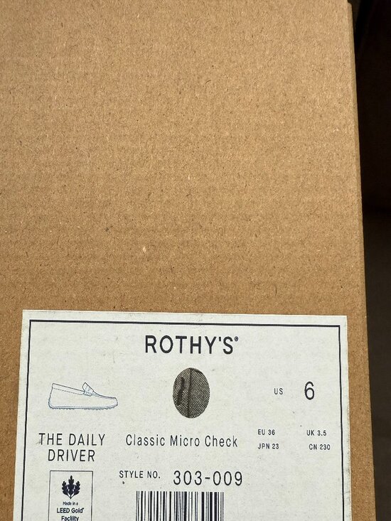 Rothy's The Daily Driver - Classic Micro Check Size 6 - Picture 3 of 5